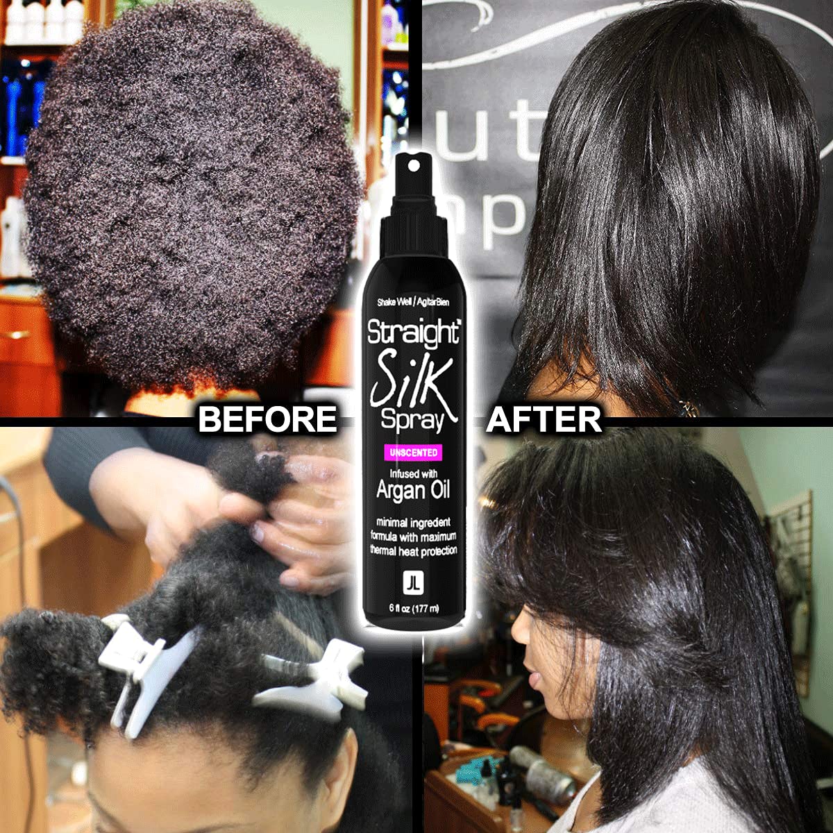 JuniorLabs Straight Silk Spray is ready for blow-drying without weighing hair down.