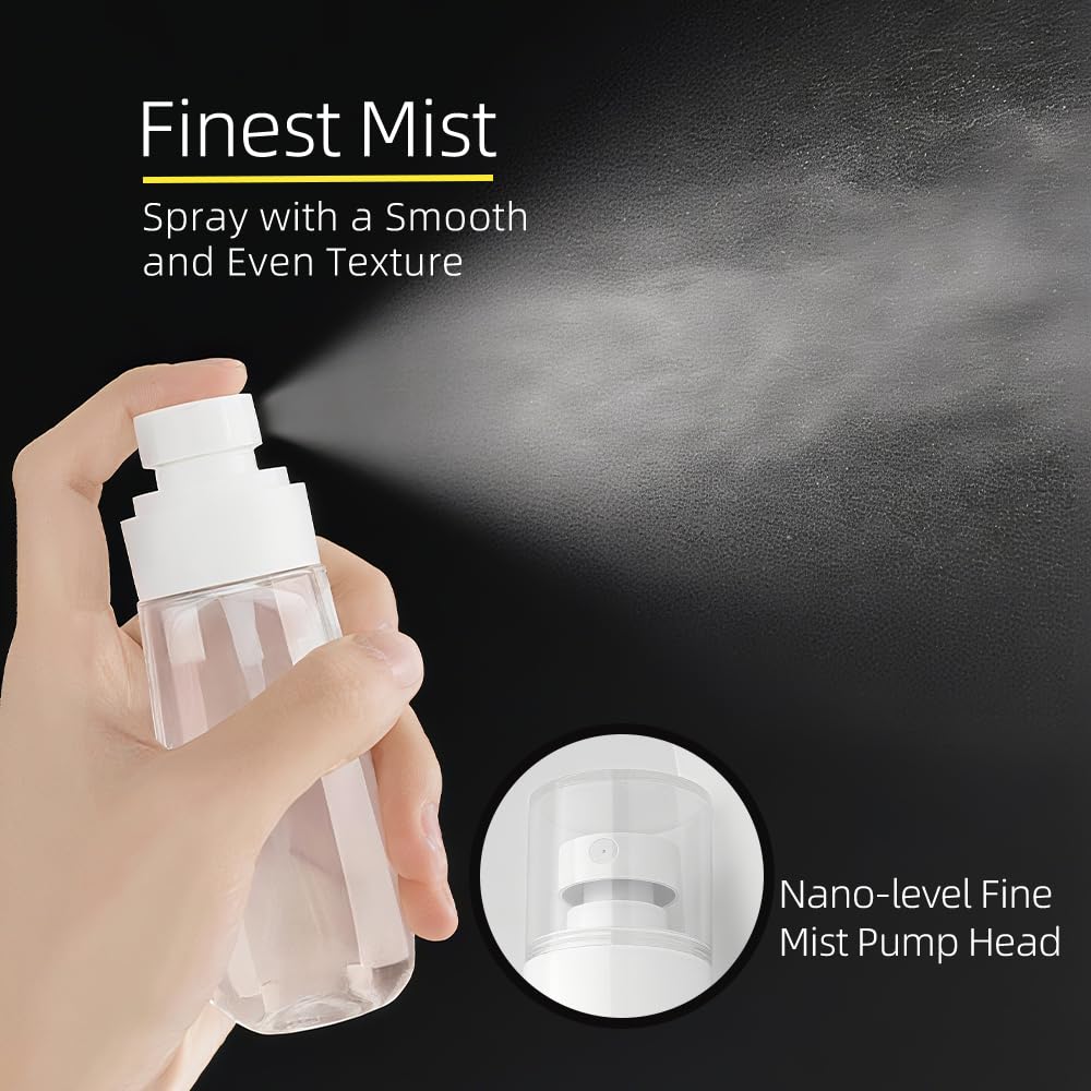 JUNIPLTER 3-pack mini spray bottles with leak-proof cap for secure travel use.