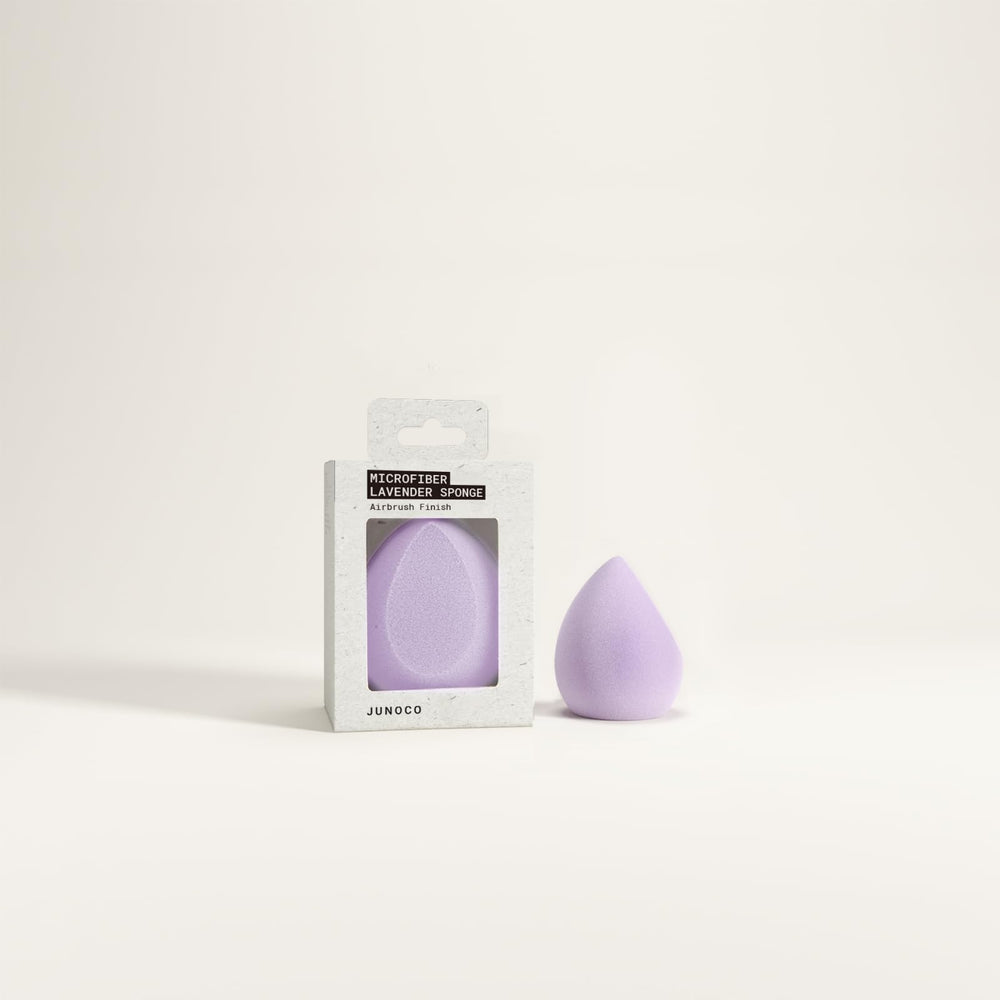 JUNO & Co lavender style sponge in purple color adds style to makeup tools.