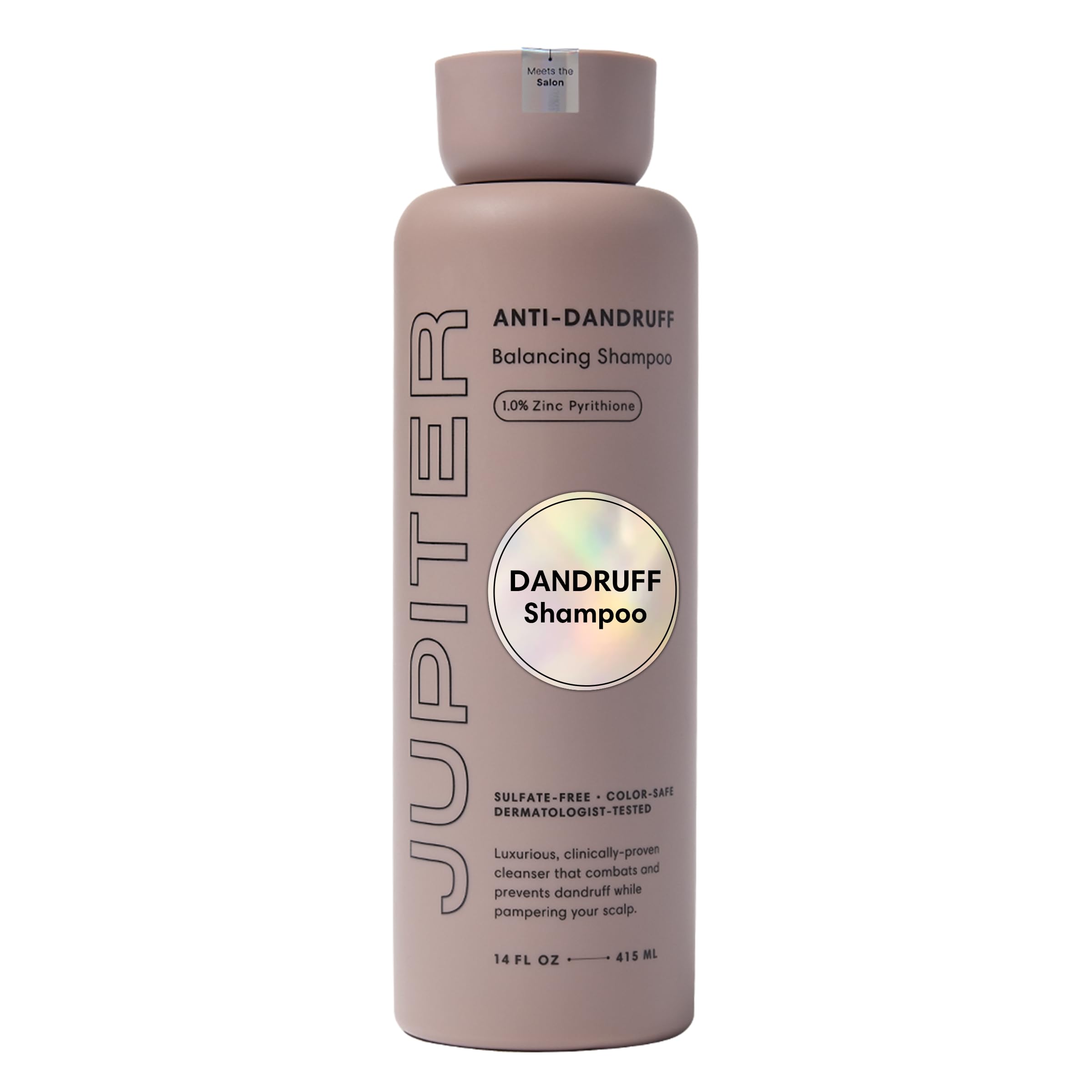 Jupiter Anti Dandruff Shampoo bottle with pump for easy application.