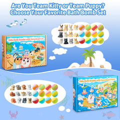 JuraFizz bath bombs cat series reveal toy inside for curious toddlers