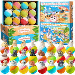 JuraFizz bath bombs puppy series reveal toy inside for kids' bath time fun
