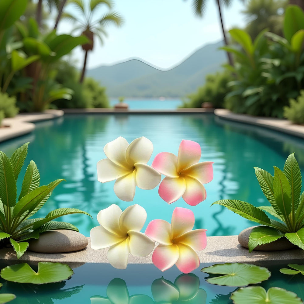 Juroicessry conjunto de 4 pinzas plumeria hawaiana, perfecto para compartir con amigas.
