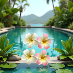 Juroicessry conjunto de 4 pinzas plumeria hawaiana, perfecto para compartir con amigas.