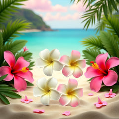 Juroicessry pinza de pelo plumeria hawaiana 7 cm blanco, ideal para peinados elegantes.