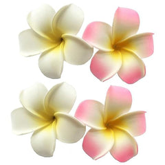 Juroicessry plumeria hawaiana blanca y rosa, pinza de pelo para lucir en fiestas.