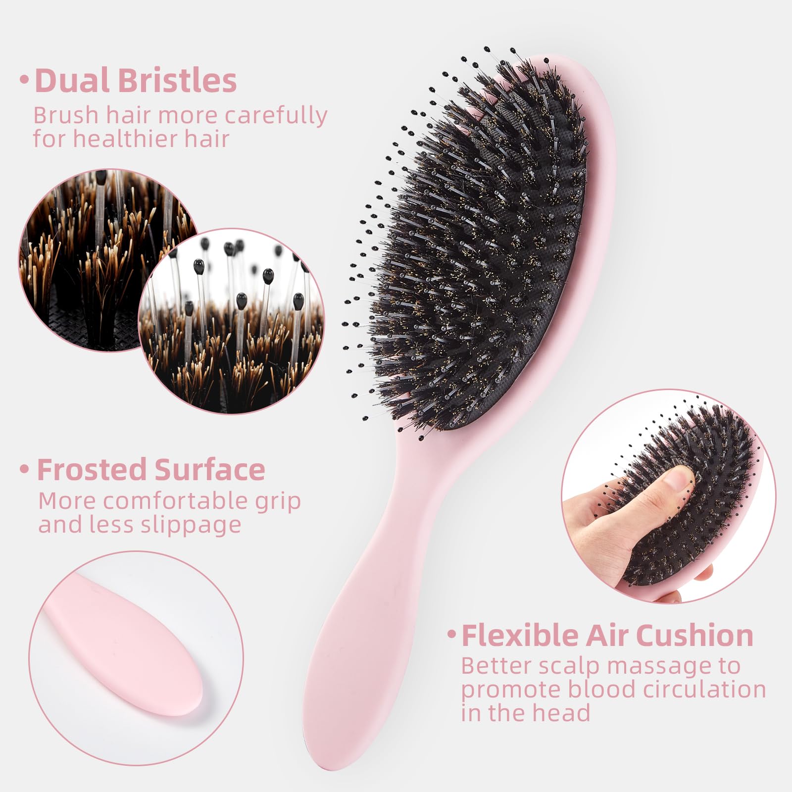 Jurrissa scalp massage action during brushing enhances daily grooming routine.