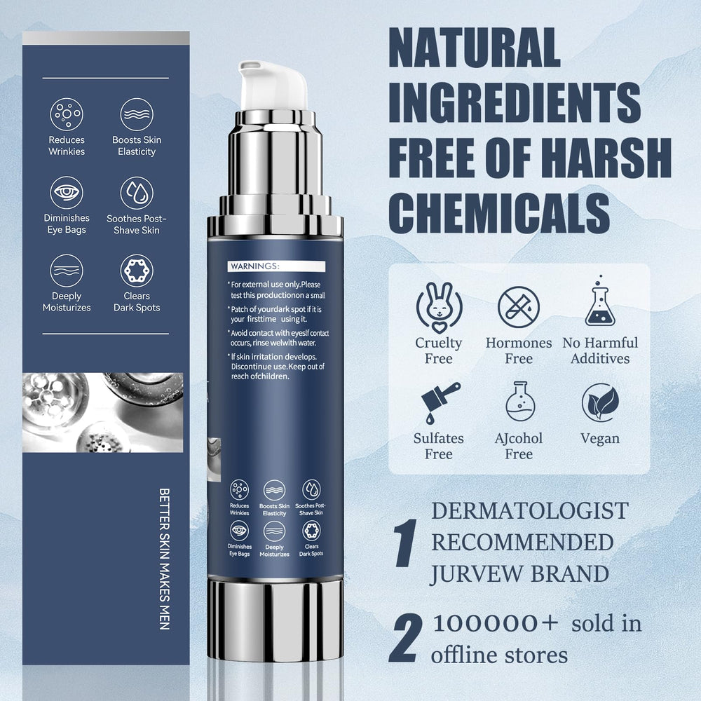 JURVEW post-shave relief around the jaw to calm irritation.