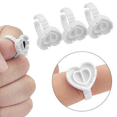 Jusbuya disposable white glue rings for clean, mess-free lash work