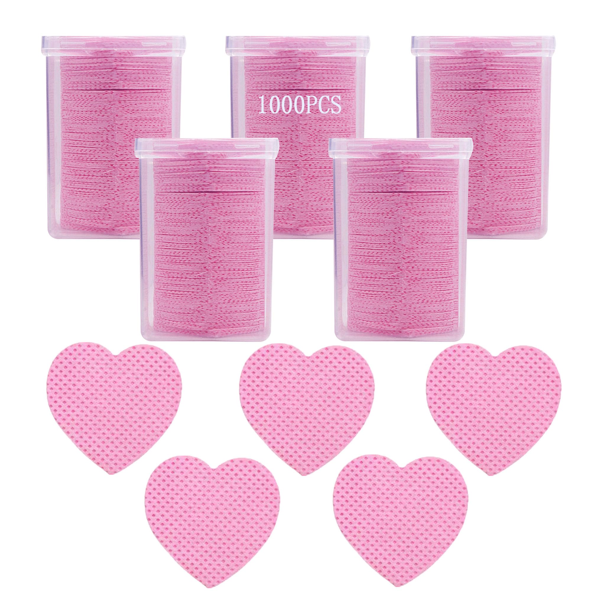Jusbuya: toallitas sin pelusa en corazón para uñas, aptas para quitar esmalte sin pelusa.