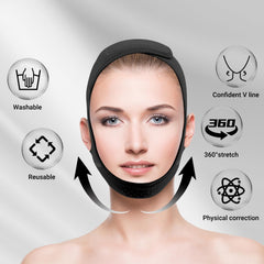 Juskaa face-slimming strap closeup highlights 3D design and gentle grip