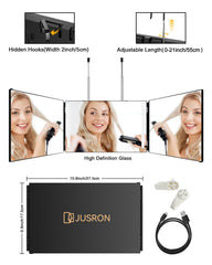 JUSRON brightness-adjustable LEDs provide tailored lighting for styling.
