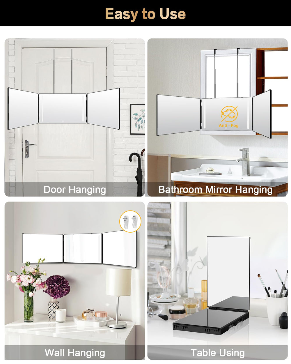 JUSRON portable gift-ready hair mirror ideal for travel and gifting.