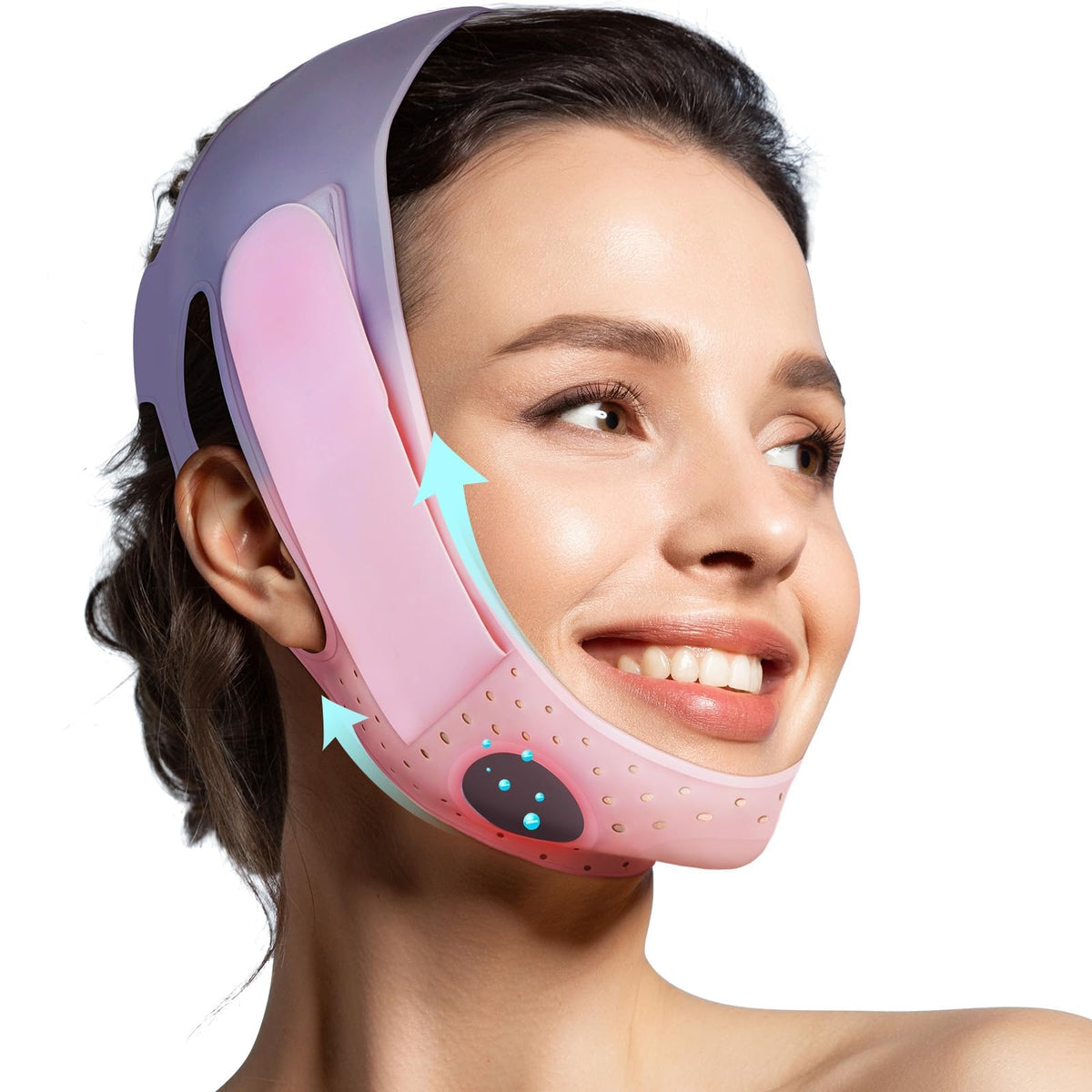 JUSRON V-Line Mask outer view showing chin strap design for contouring