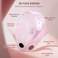 JUSRON V-Line Mask wear application shows simple, quick placement