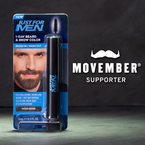 Just for Men 1-Day Beard & Brow Color brush-in applied to beard.