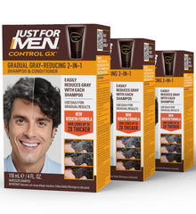 Just for Men Control GX bottle front showing gradual grey reduction.
