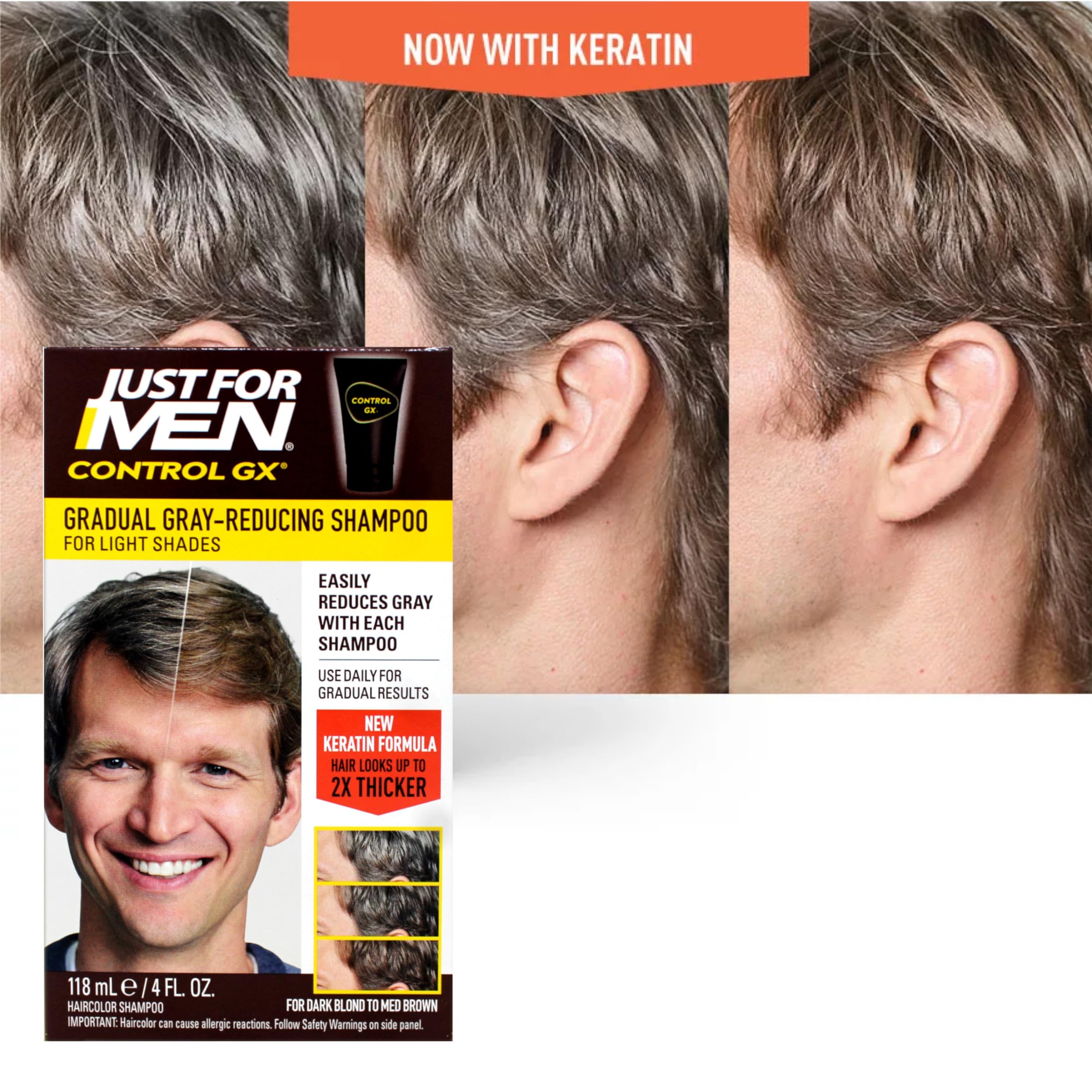 Cabello limpio y tono natural con Just for Men Control GX.