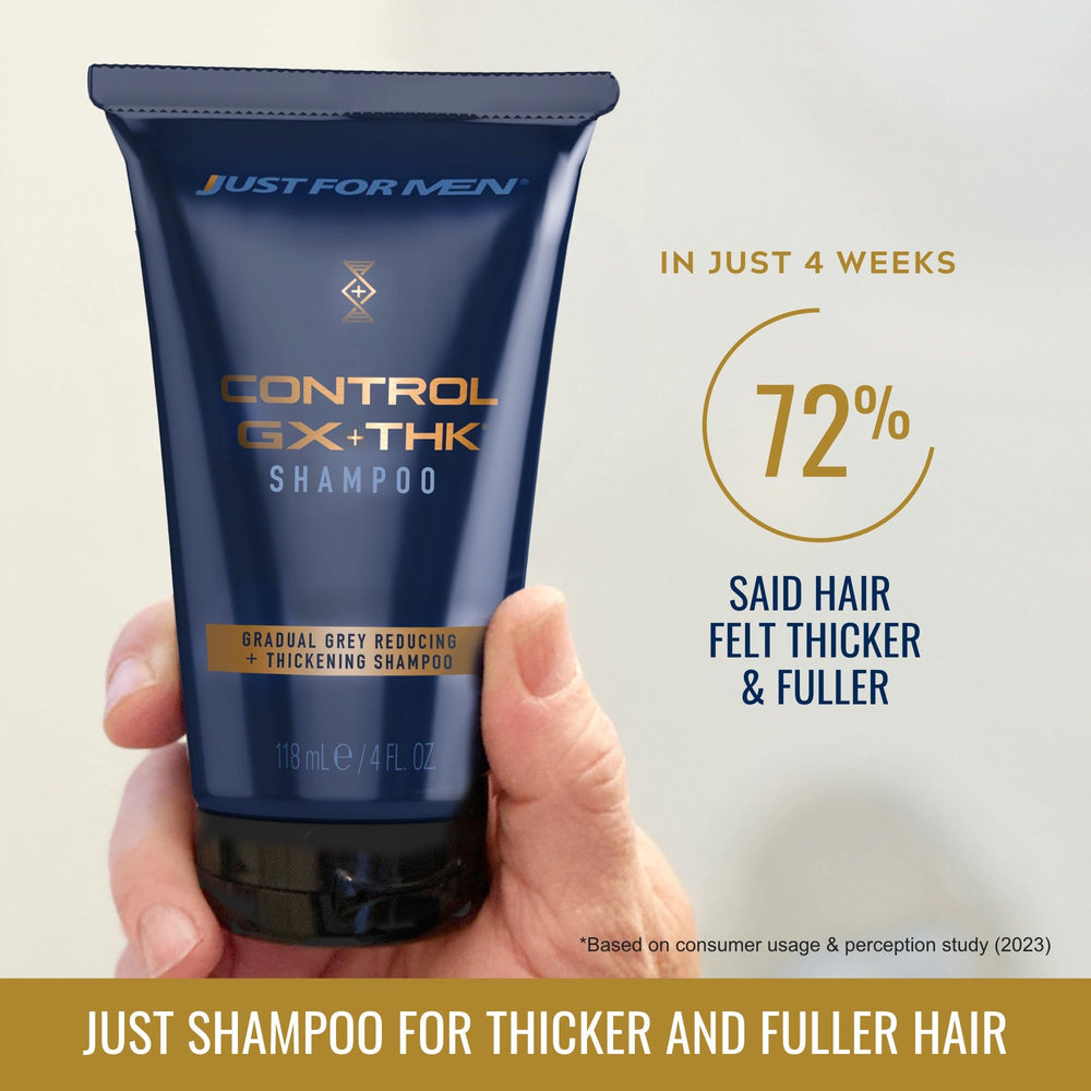 Just for Men Control GX + THK, cabello más grueso tras aplicación