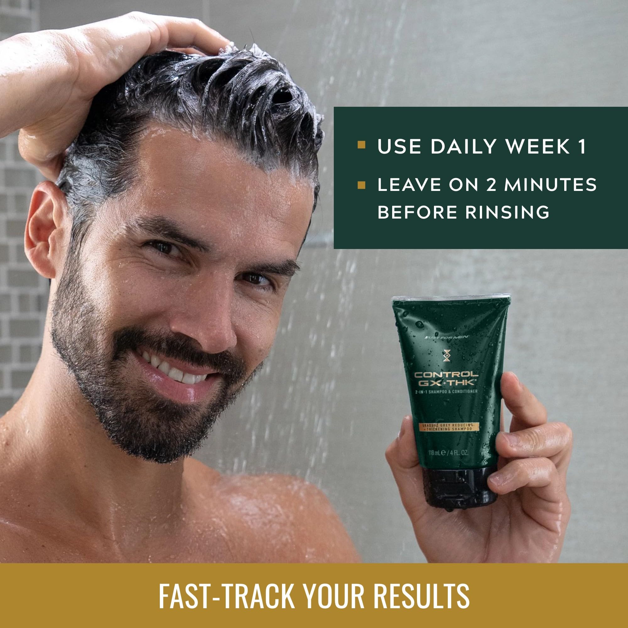 Just for Men Control GX + THK mejora la textura del cabello.