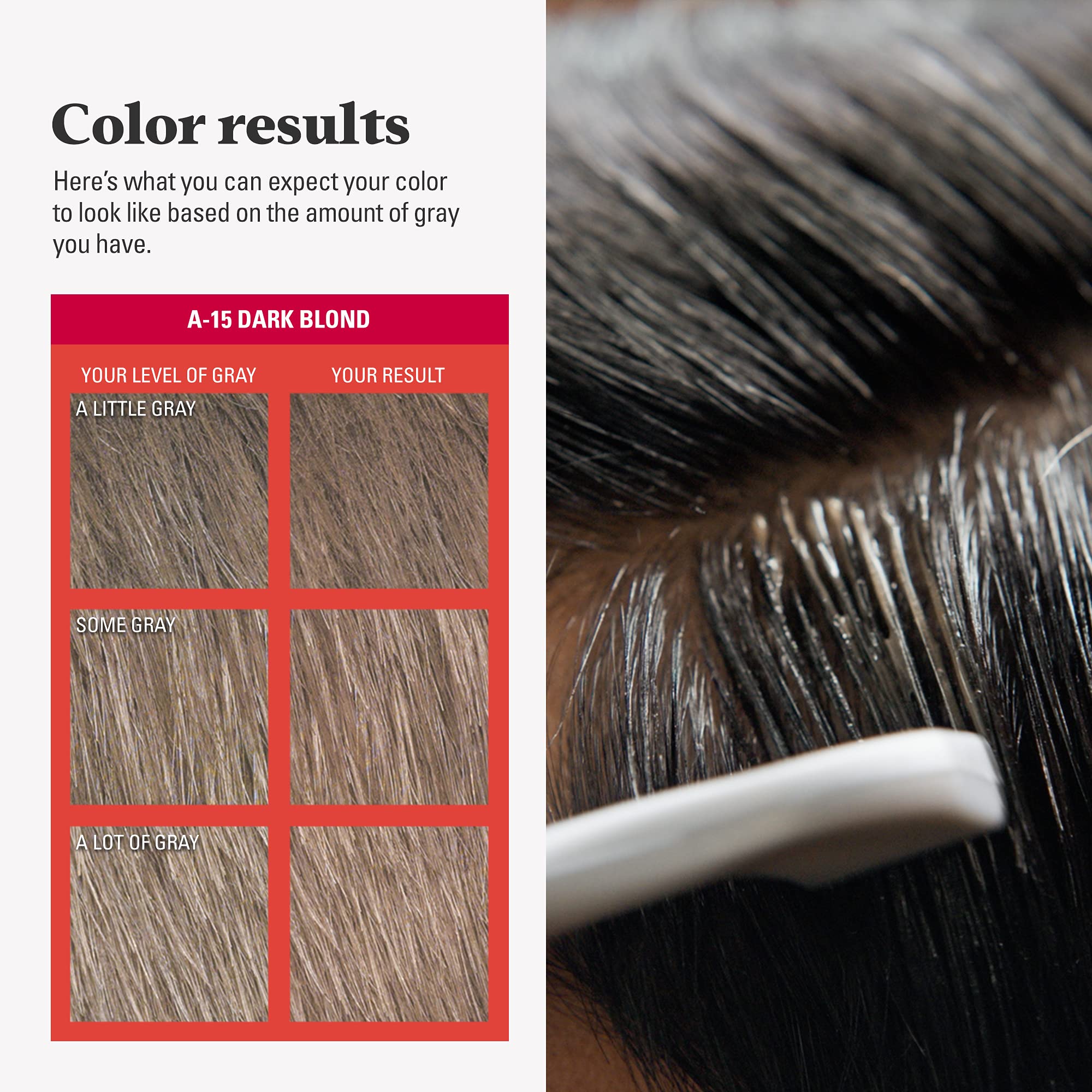 Just For Men finished gray-free look after applying color.