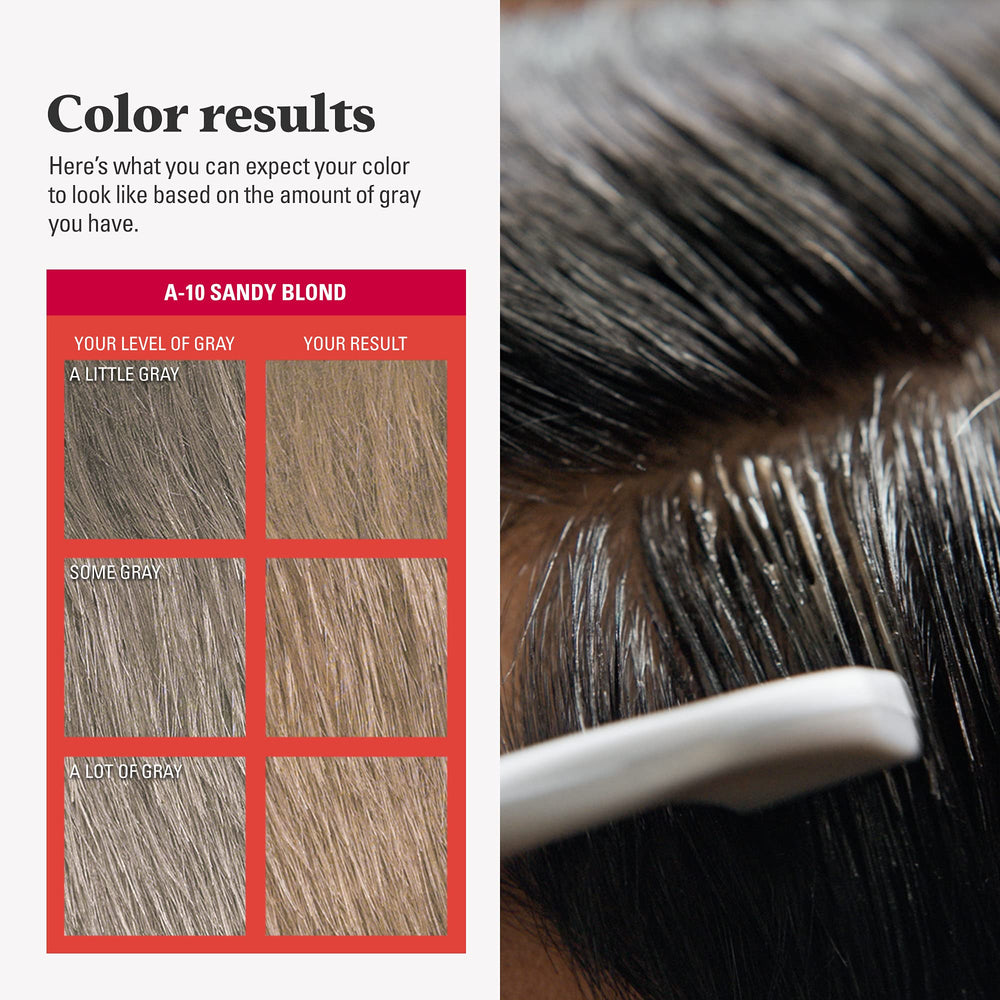 Just For Men Easy Comb-In Color lasts up to 8 weeks with low maintenance.