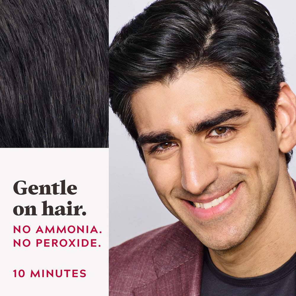 Just For Men Easy Comb-In Color Real Black A-55 wash-out process demonstrated in shower.