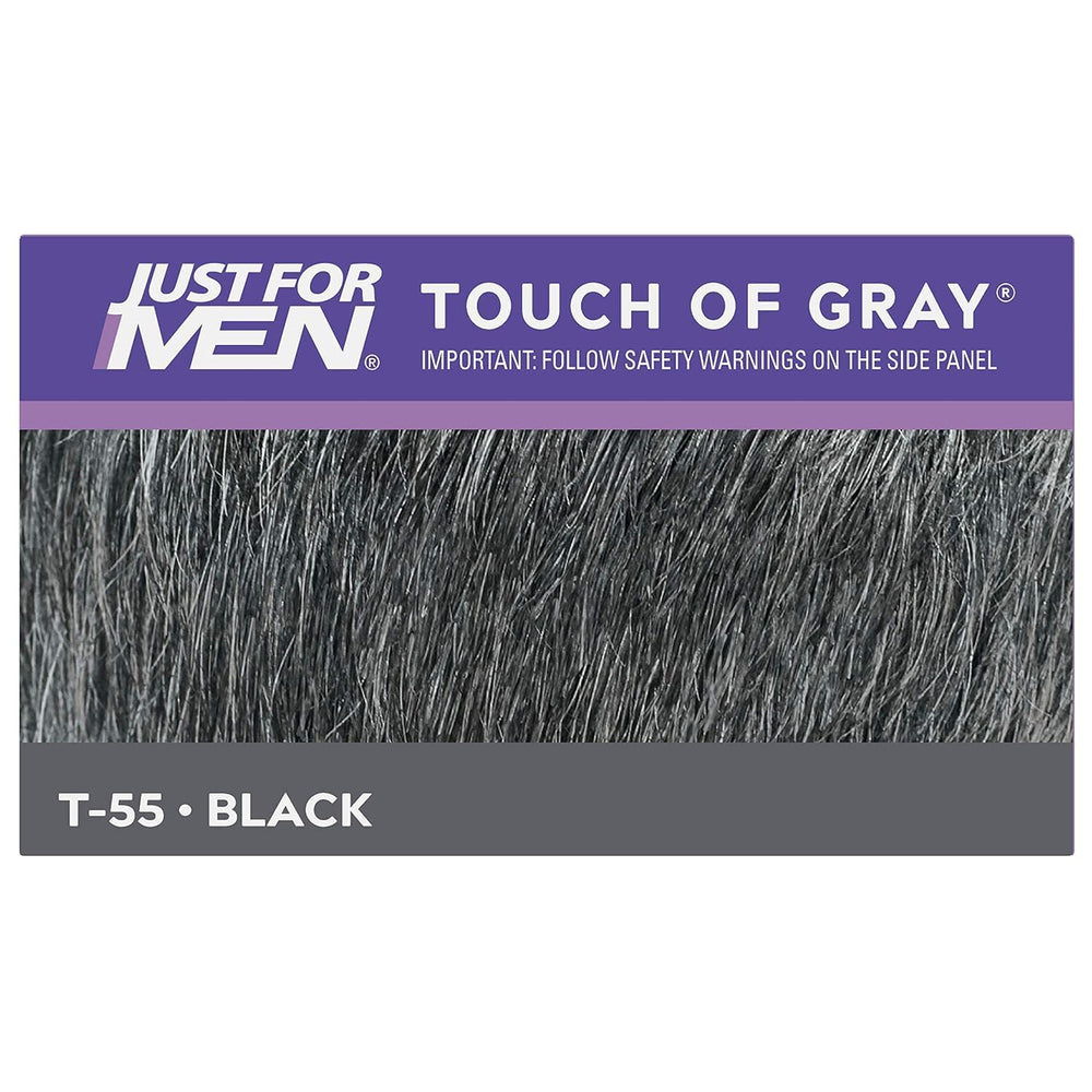 Just for Men box close-up highlights shade Black-Gray.