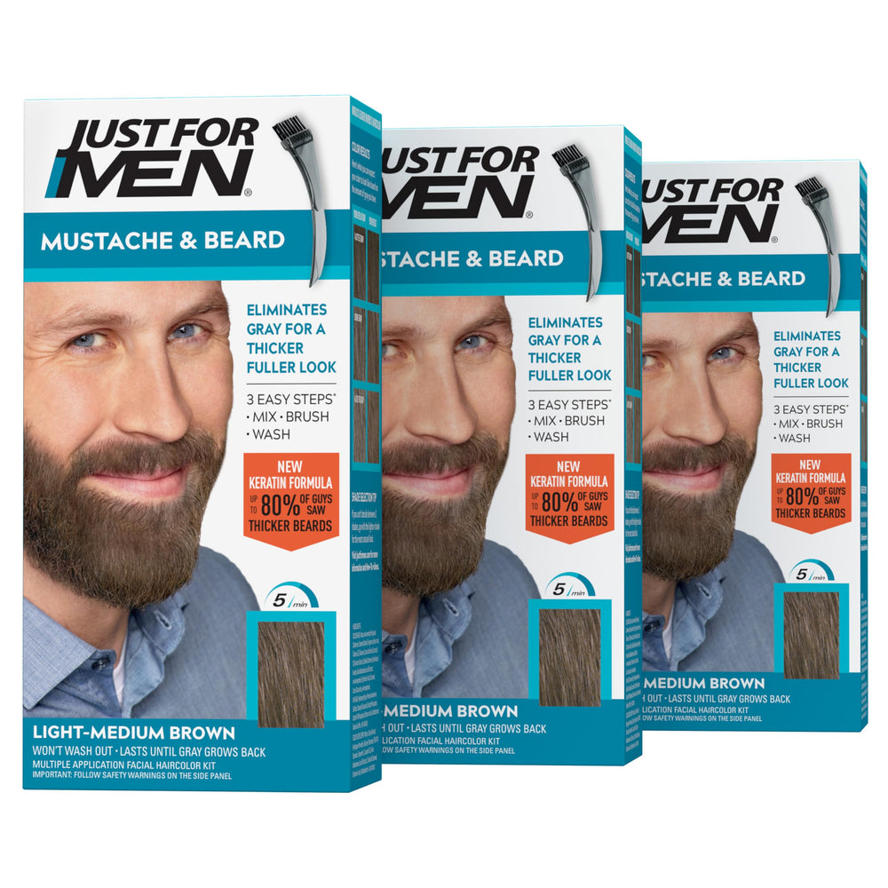 Just For Men Mustache & Beard brush application for fast gray coverage.