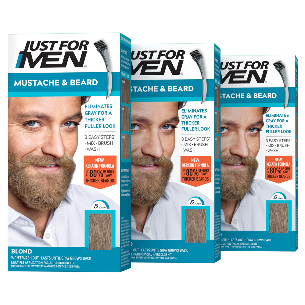 Just For Men Mustache & Beard Dye brush-in application on facial hair