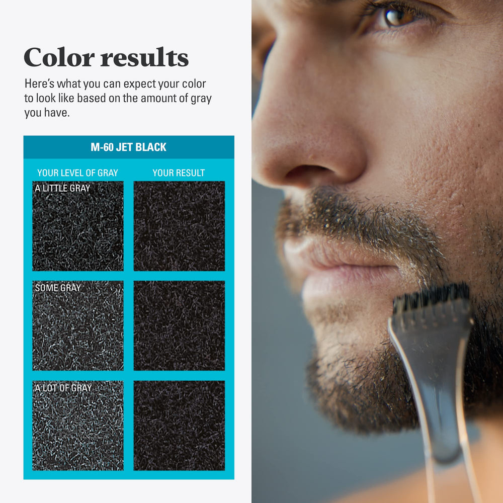 Just For Men Mustache and Beard finish showing fuller, even facial hair