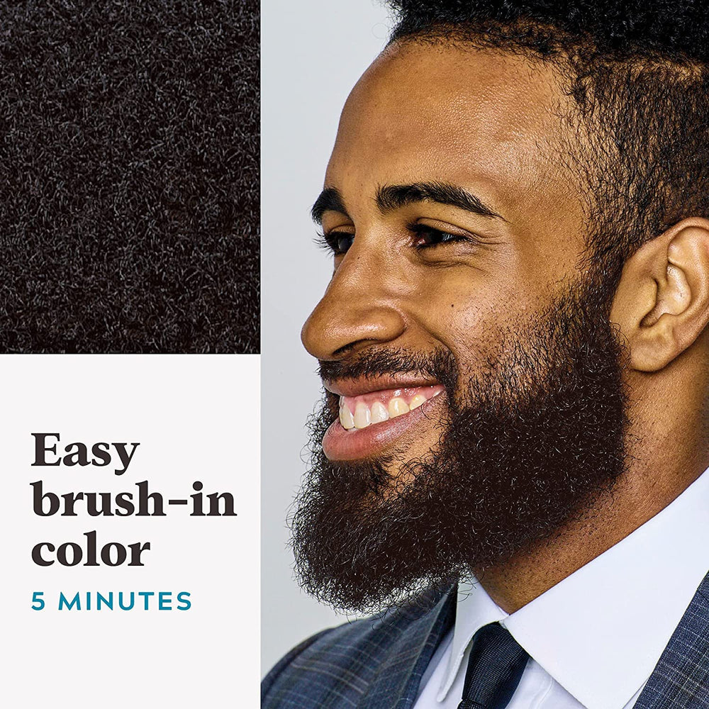 Just For Men Rich Dark Brown shade on beard for a natural look.