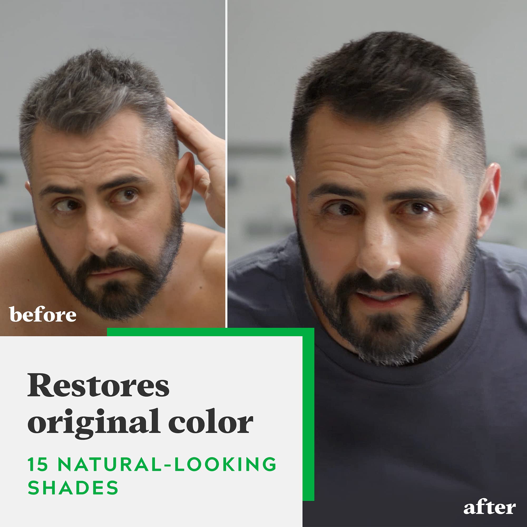 Just For Men Shampoo-In Color Deep Dark Brown bottle and applicator for fast five-minute use
