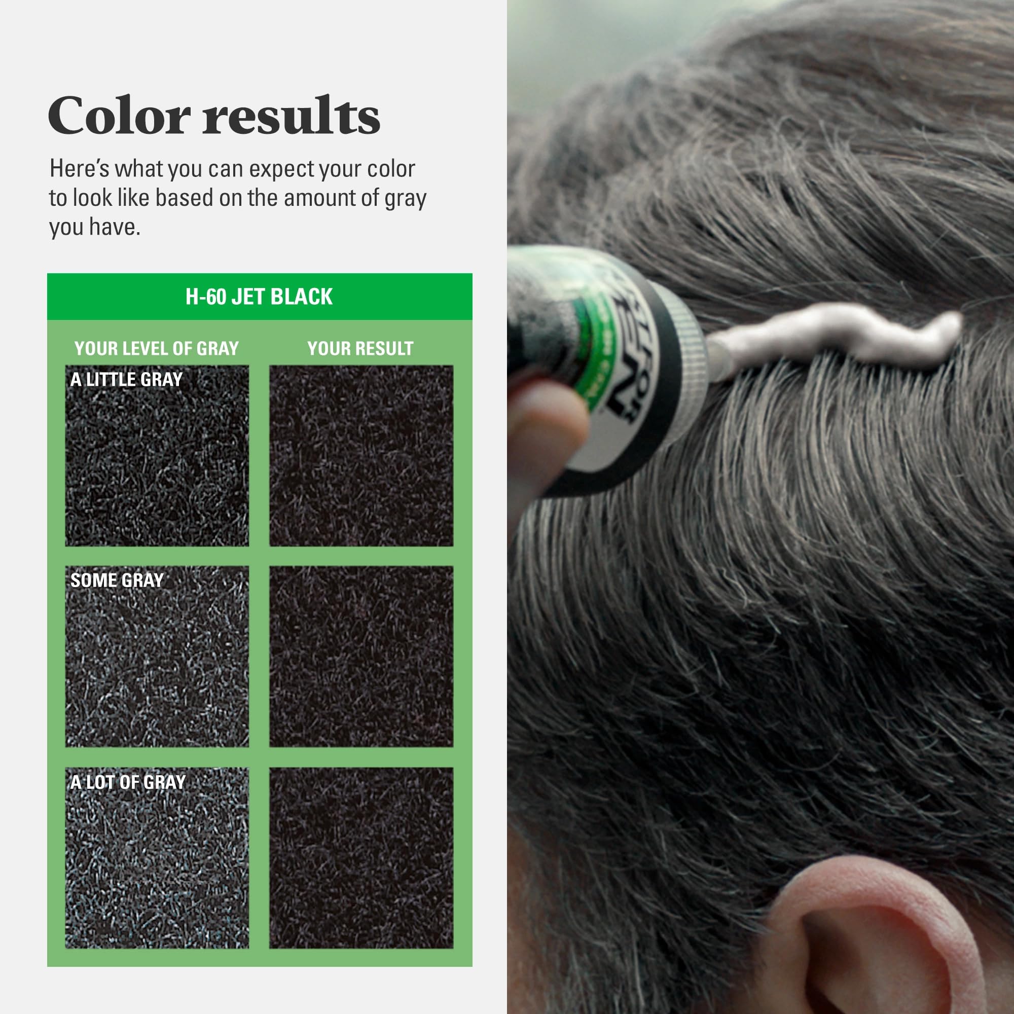 Just For Men Shampoo-In Color hair color result after treatment appears natural