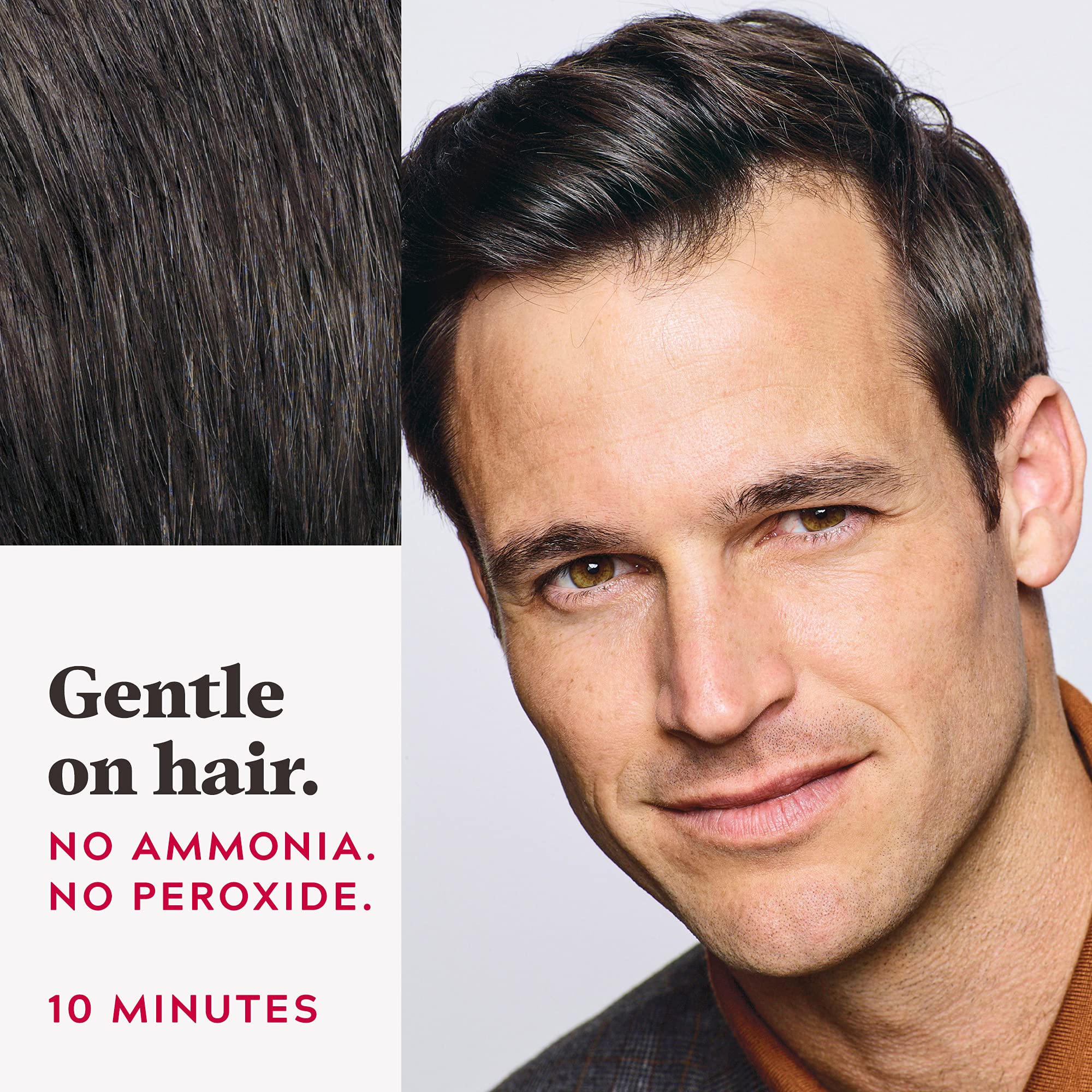 Just For Men color target coverage at hairline for touch-ups.