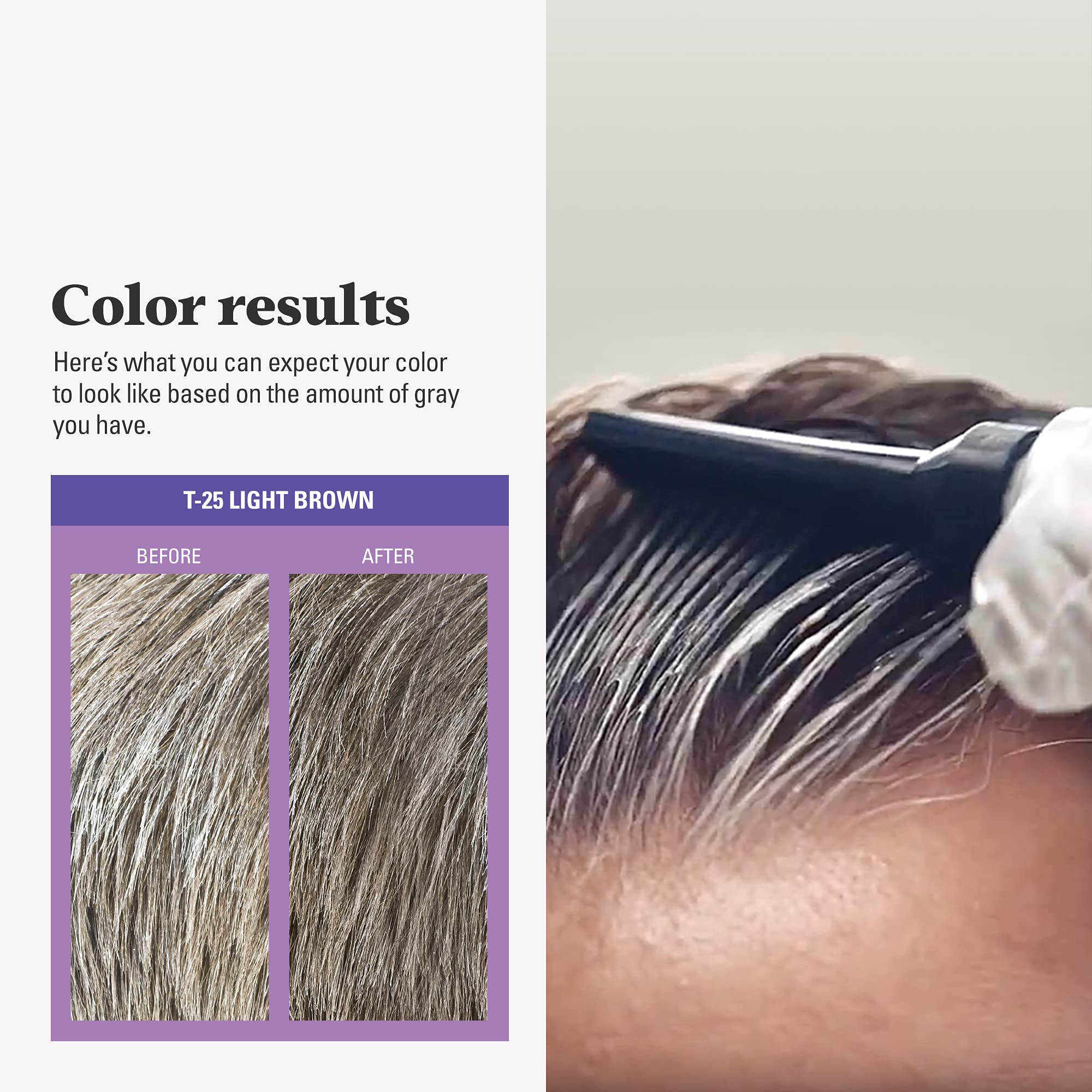 Just For Men Touch of Gray color result on hair.