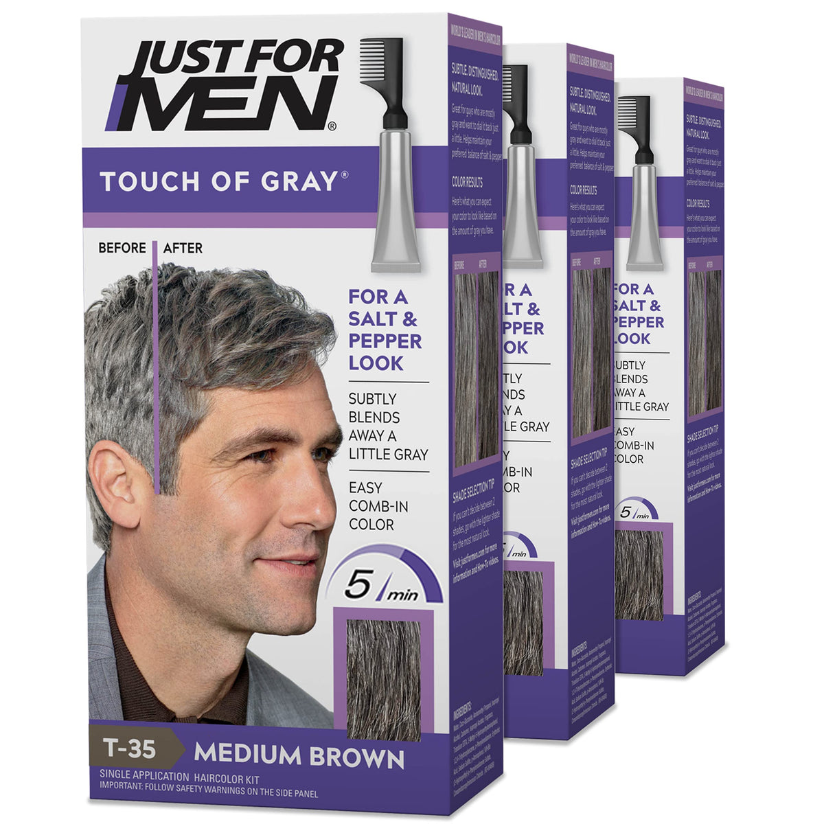 Just For Men Touch of Gray comb applicator for precise color application