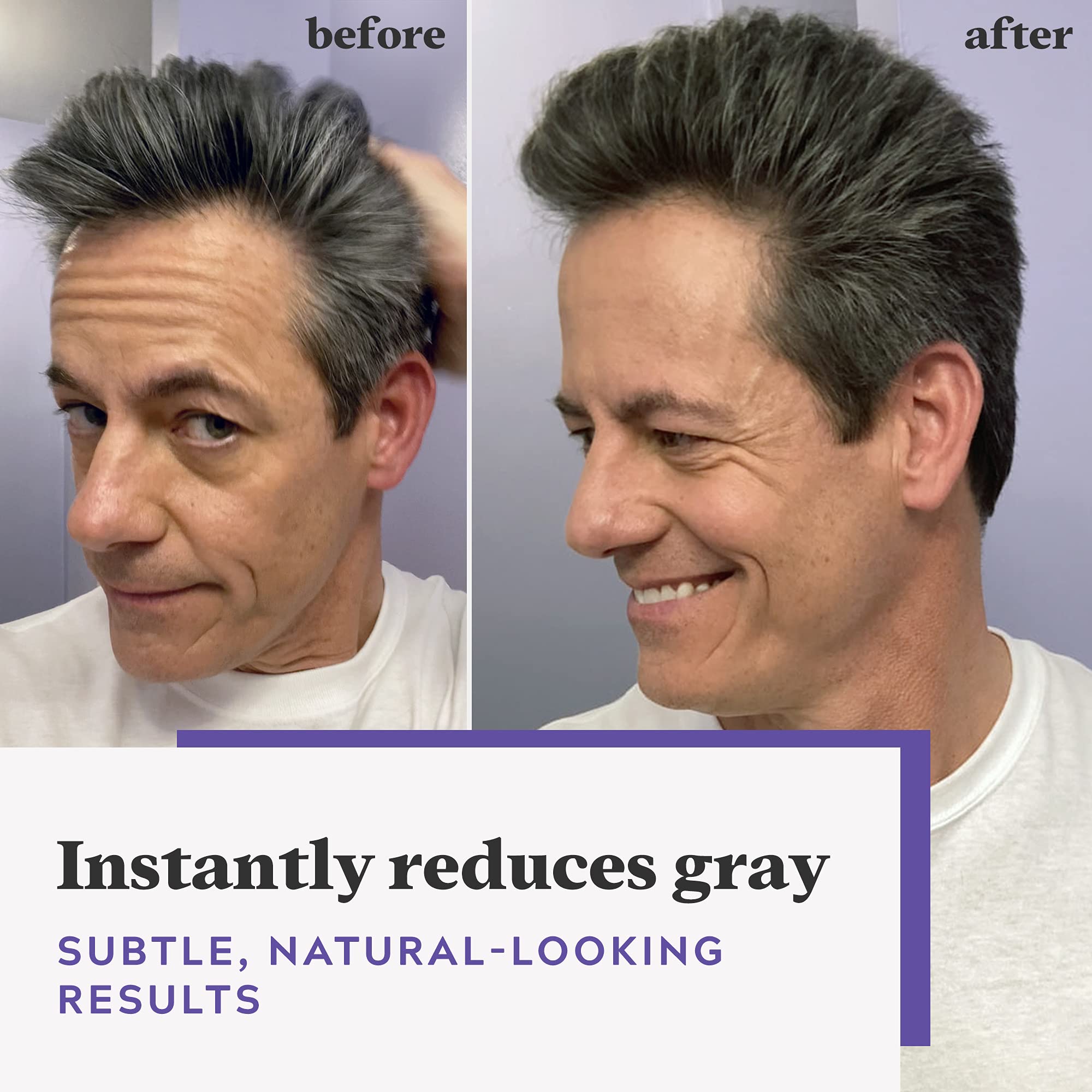 Just For Men Touch of Gray color kit in action during a quick five-minute application.