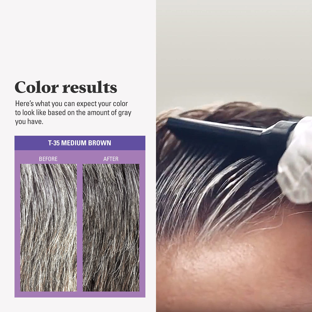 Just For Men Touch of Gray lasts up to eight weeks between touchups