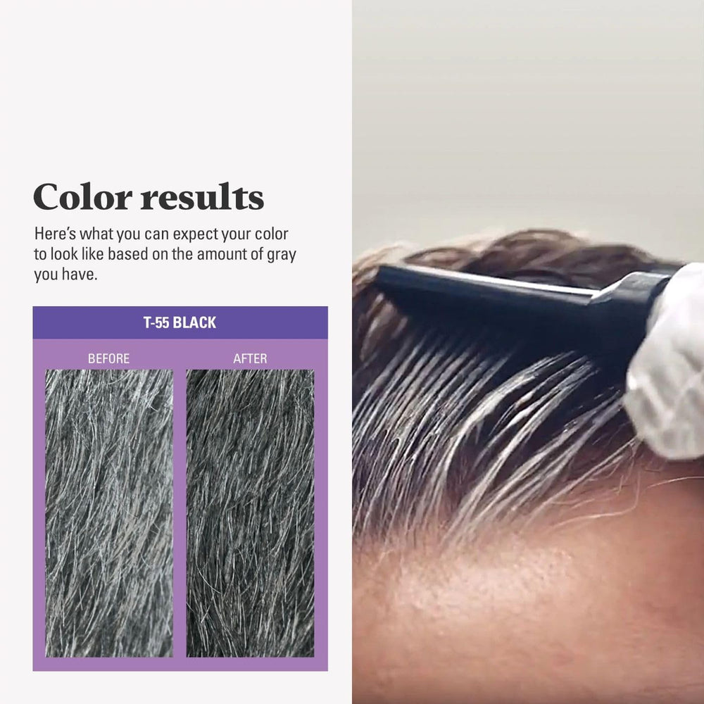 Just For Men Touch of Gray color lasts up to eight weeks between applications.