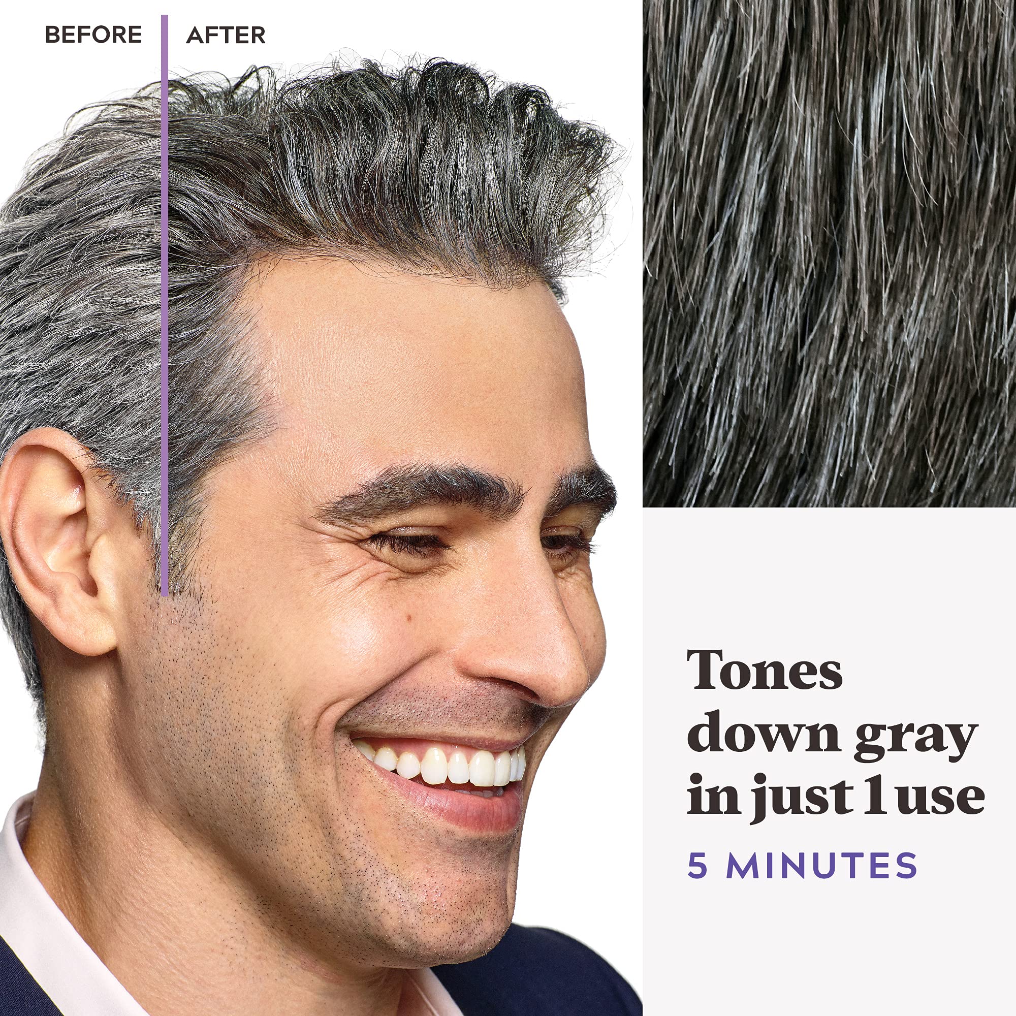 Packaging and easy-to-follow instructions for Just For Men Touch of Gray.