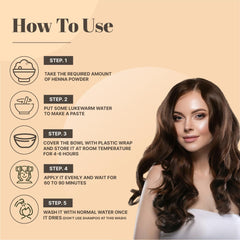 Just Jaivik Henna application on hair to achieve a warm reddish-brown tint.