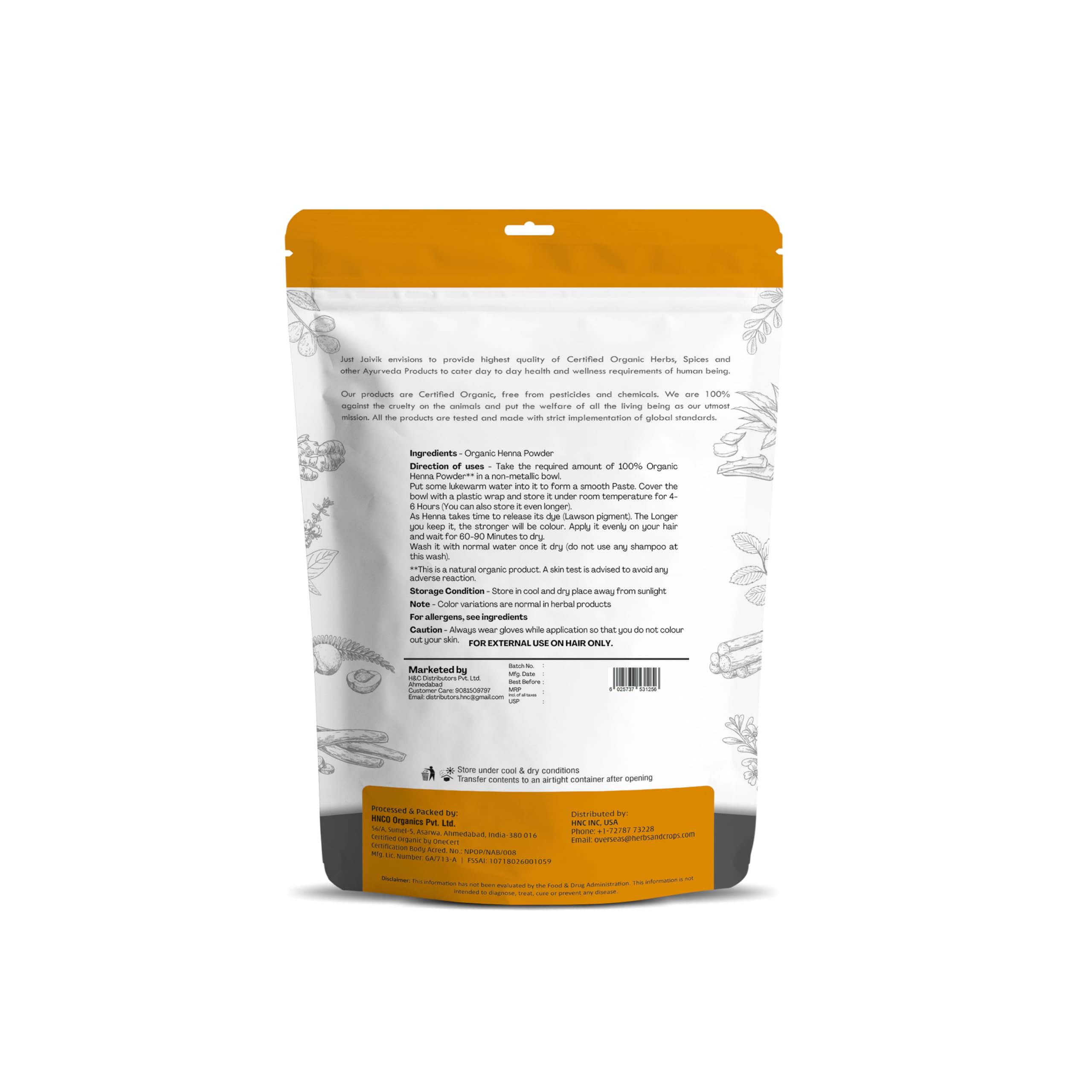 Just Jaivik Henna Powder pour demonstrates easy mixing for safe natural color.