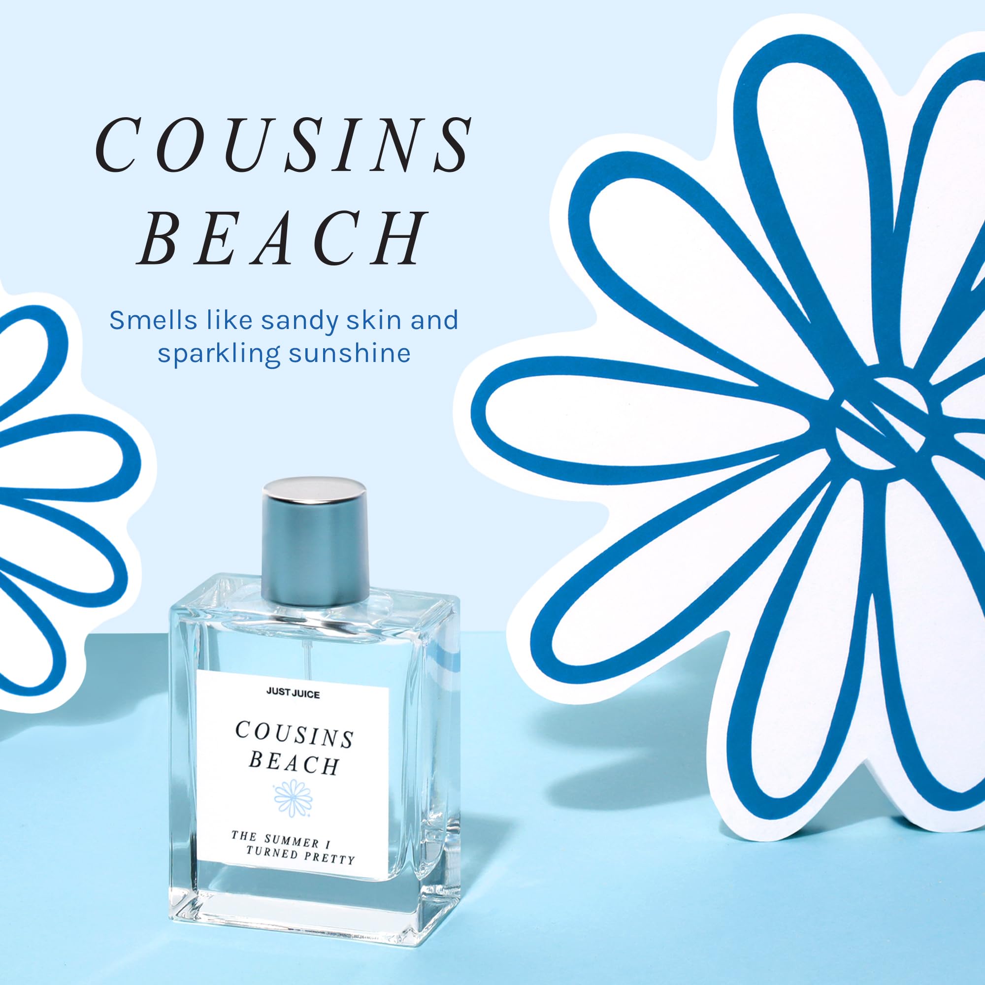 Just Juice Cousins Beach spray application for easy daily refreshment.
