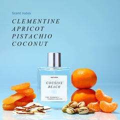 Just Juice Cousins Beach top notes reveal bright apricot and clementine.
