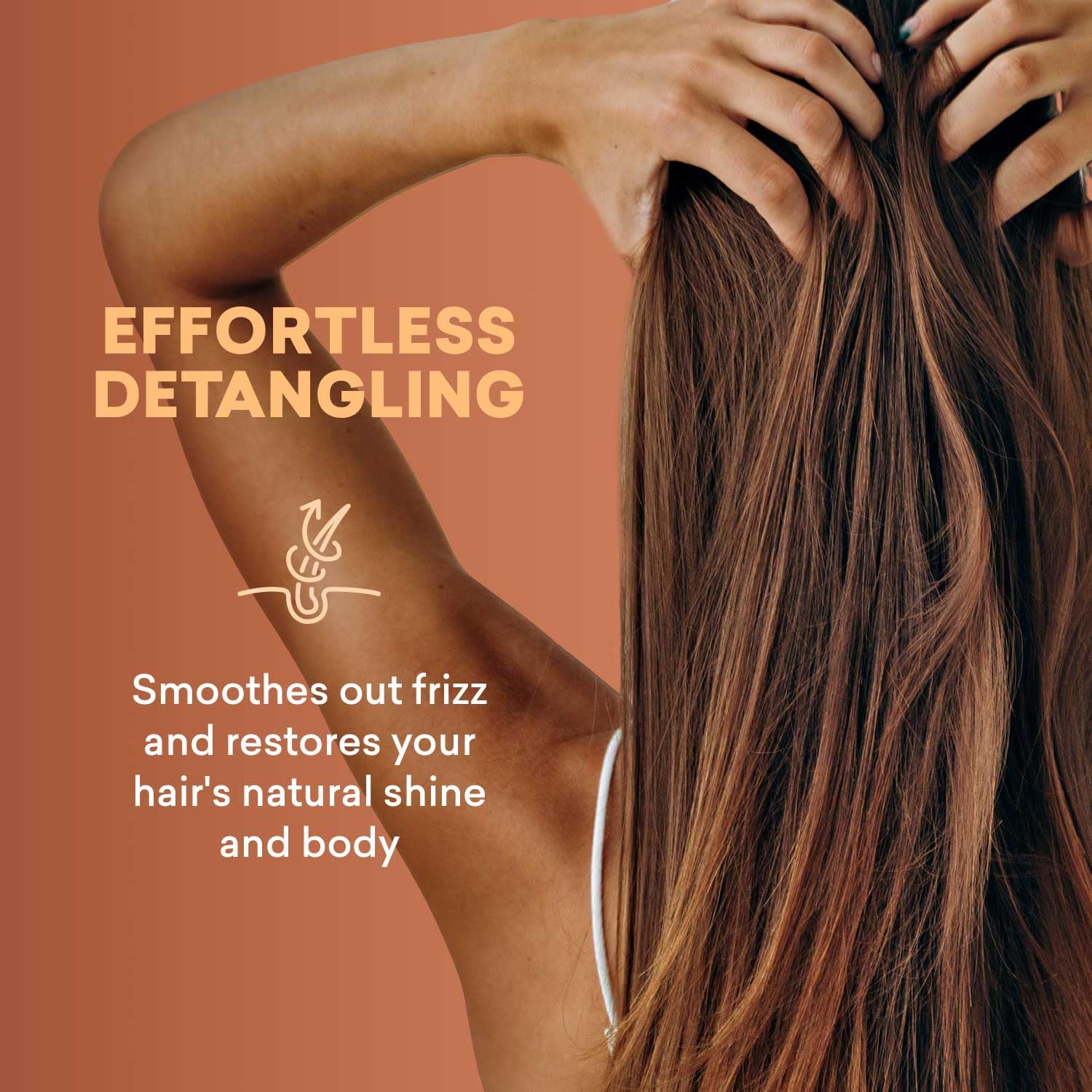 Just Nutritive Easy Detangling formula aids effortless comb-through and reduced breakage.