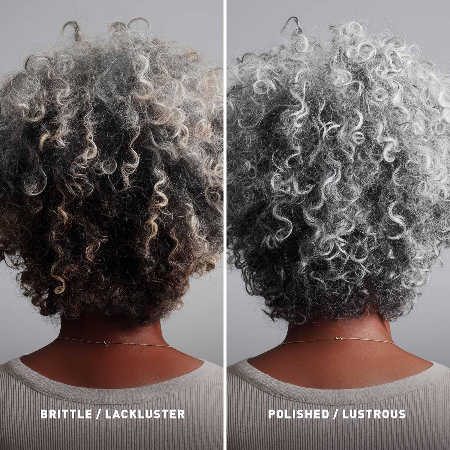 Just Nutritive Gray Hair Shampoo close-up of ingredients like clover and guava.