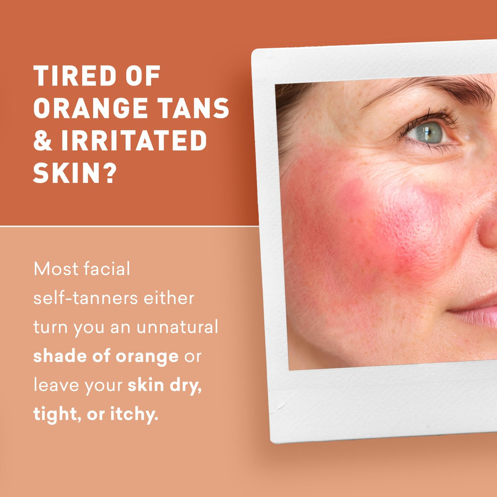 Just Nutritive sunless tanning daily facial cream pump for quick, streak-free application.