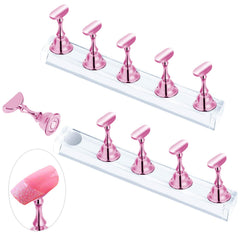 JUSTOTRY 2 sets pink nail stand display for nail art practice and presentation.