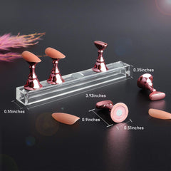 JUSTOTRY crystal acrylic base provides stable support for practice nails.